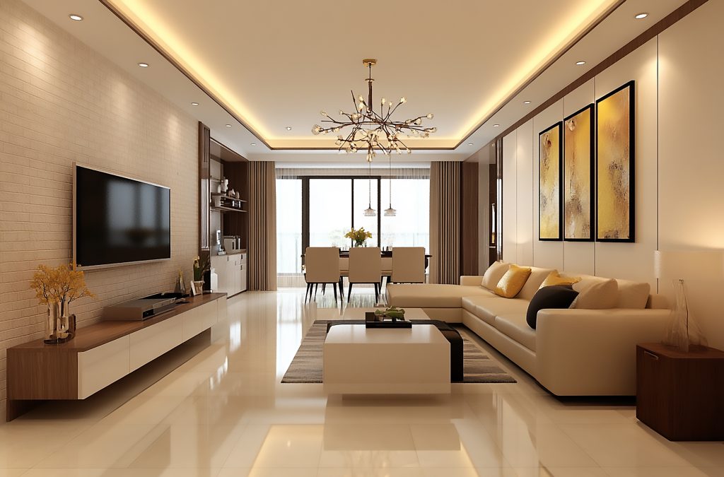 3d rendering luxury and modern yellow living room with sofa
